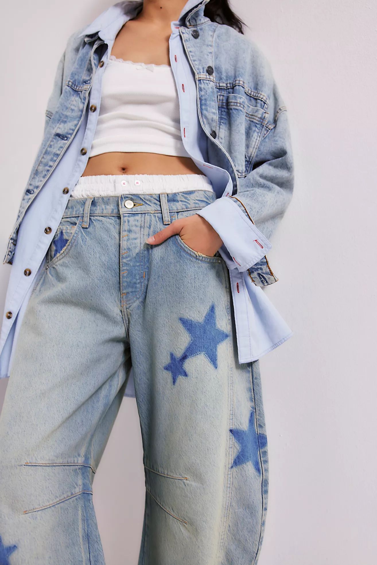 We The Free Good Luck Shadow Patch Jeans | Free People (Global - UK&FR Excluded)