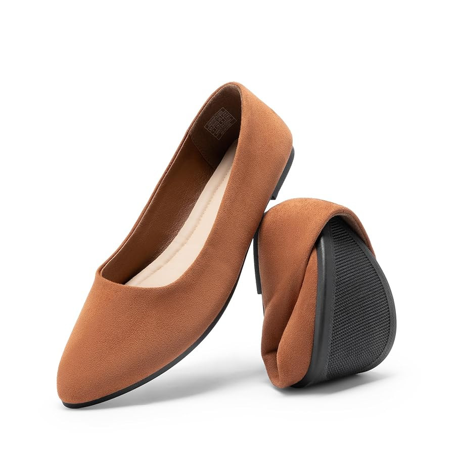 DREAM PAIRS Women’s Flats Comfortable Slip On Business Work Office Casual Suede Ballet Flats Po... | Amazon (US)