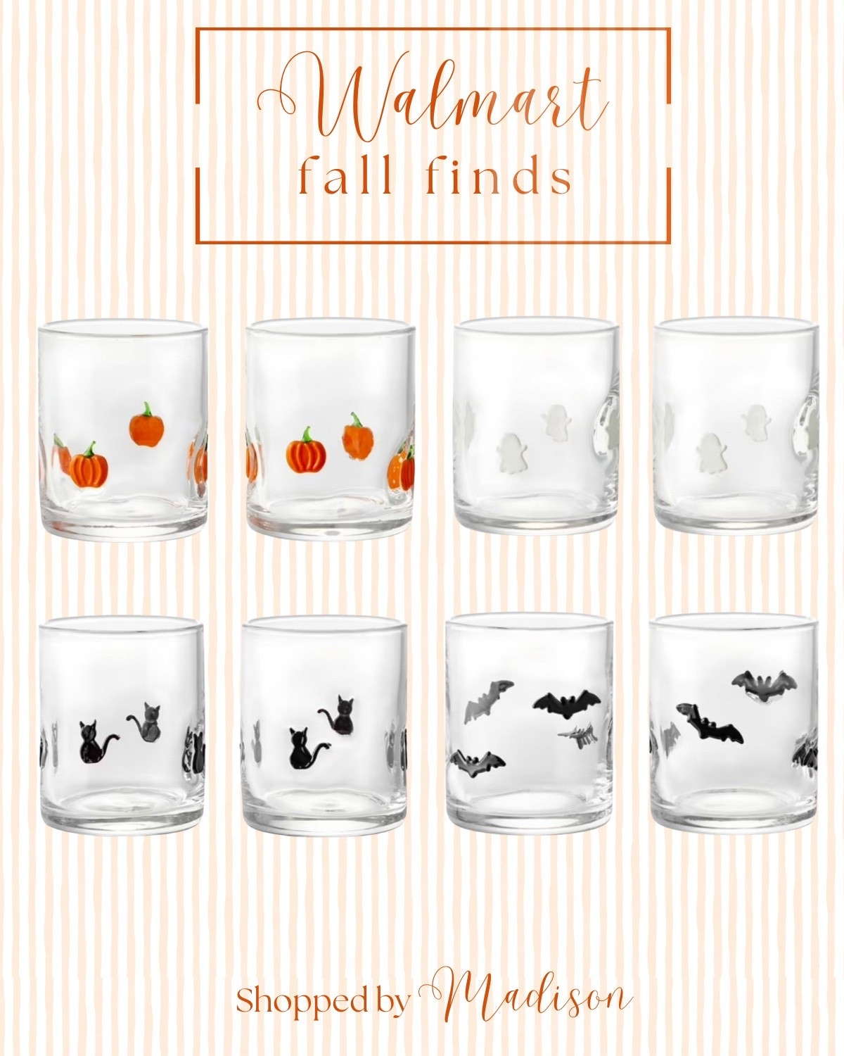 Walmart finds, walmart fall finds, fall home decor, fall glass cups, walmart kitchen finds, halloween 2025, halloween decor

#LTKFindsUnder50 #LTKHome #LTKSeasonal