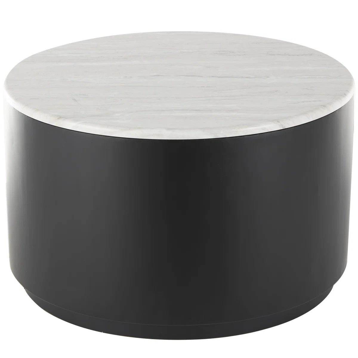 Ivar Black Coffee Table with Faux White Marble Top | Wayfair North America