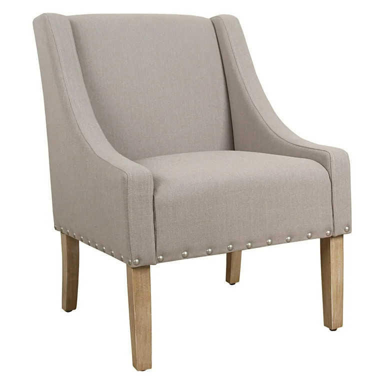 Woven Paths Swoop Wingback Chair, Beige | Walmart (US)