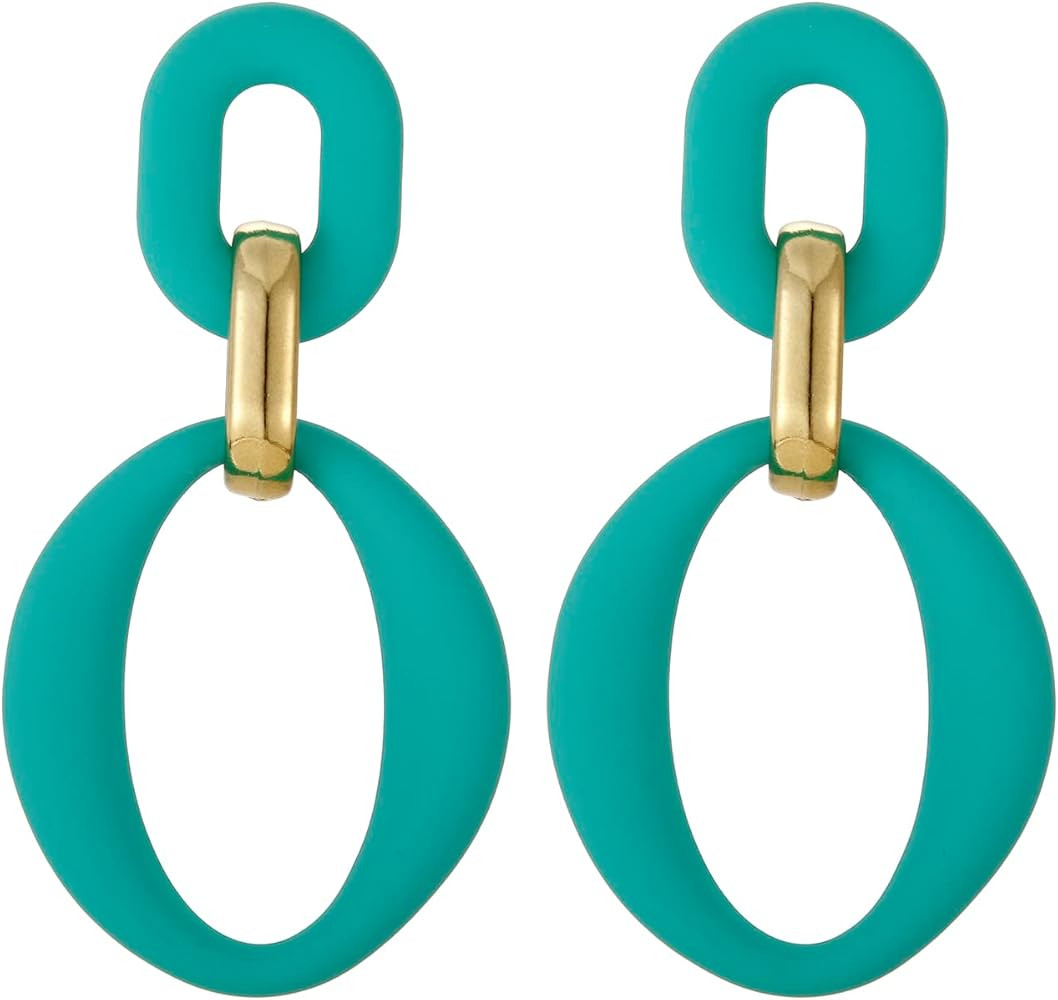 RUOFFETA Acrylic Rectangle Earrings, Fashion Acrylic Square/Oval/Hoop Statement Drop Earrings for... | Amazon (US)