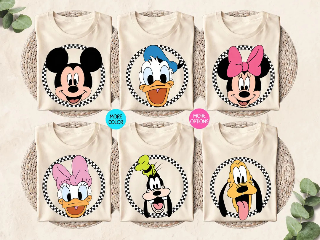 Custom Mickey & Friends Shirt, Checkered Mickey Shirt, Disney Vacation Shirt, Checkered Magic Kin... | Etsy (US)