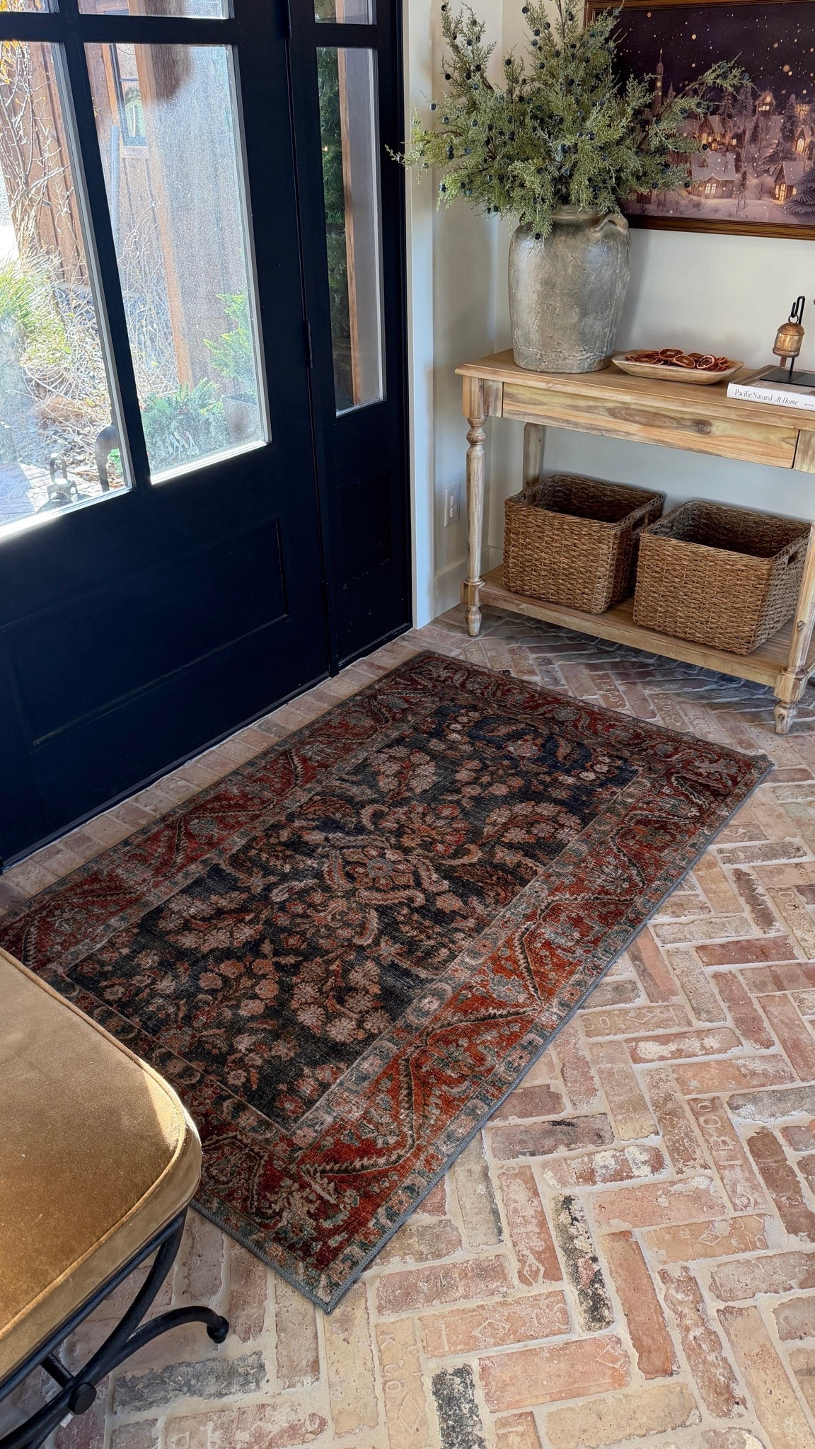 This rug brings the prettiest pop of color to our foyer, and I’m especially loving it for winter. 🤎✨

It adds warmth, pattern, and just enough color to make the entryway feel more inviting without overwhelming the space. Sometimes one simple swap is all it takes to make a room feel completely refreshed.

Such a beautiful piece to carry your home through the winter season. ❄️🏡

#LTKHome #LTKSeasonal #LTKmomlife