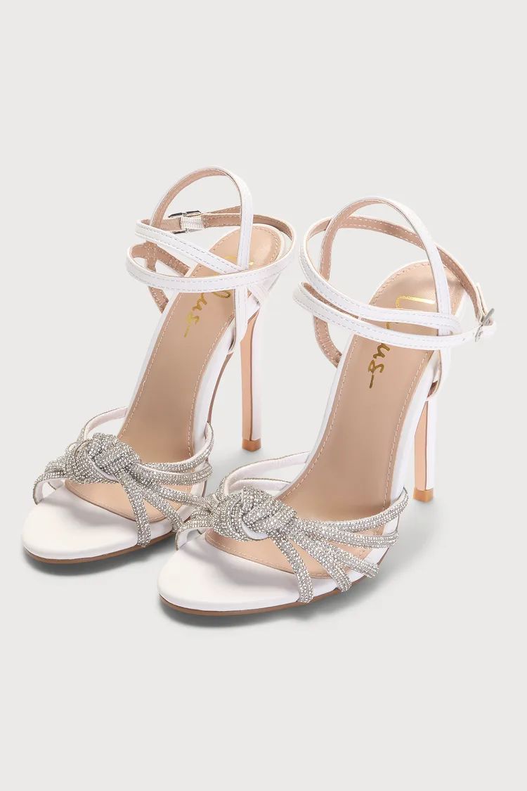 Noranie White Rhinestone High Heel Sandals | Lulus (US)