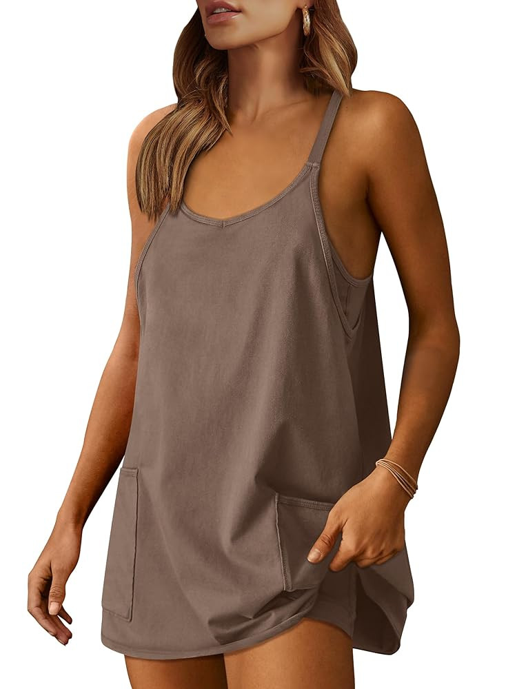 ANRABESS Women Athletic Dress Summer Tennis Workout Active Sports Mini Romper Dress Built in Shor... | Amazon (US)