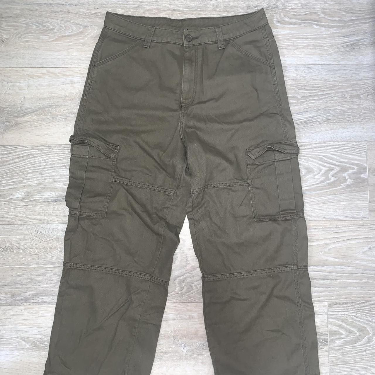 H & M Women's Cargo Pants - Khaki/Brown - L | Depop US