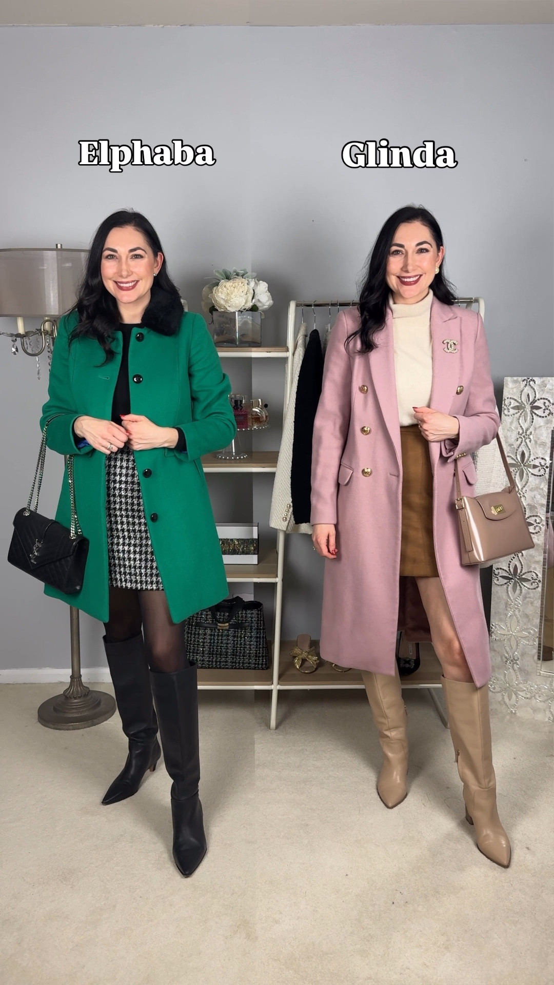 Choose your player 🩷💚 ELPHABA or GLINDA 

I’m so excited to see the second part of Wicked on Friday! I was fortunate to see the original broadway show in 2004 with Kristin Chenoweth and Idina Menzel. It truly remains one of my favorite musicals. To celebrate, I thought it would be fun to create classy outfits based off both characters. 

#winteroutfits #winterstyle #kneehighboots #wintercoat #outfitideas 

#LTKHoliday #LTKSeasonal #LTKgrwm