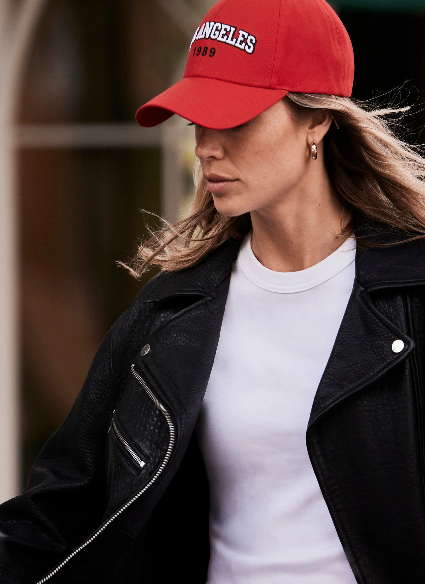 Red Los Angeles Slogan Cap | Mint Velvet