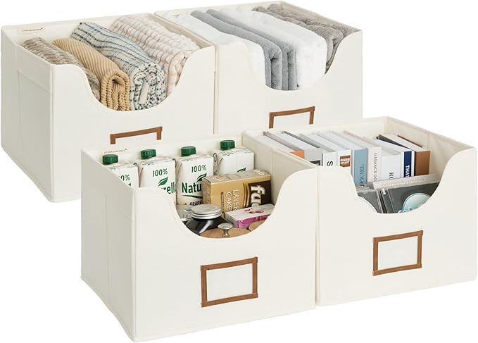 StorageWorks Closet Storage Bins, Open Front Cube Storage Bins with Cutout Window and 2 Handles, ... | Amazon (CA)