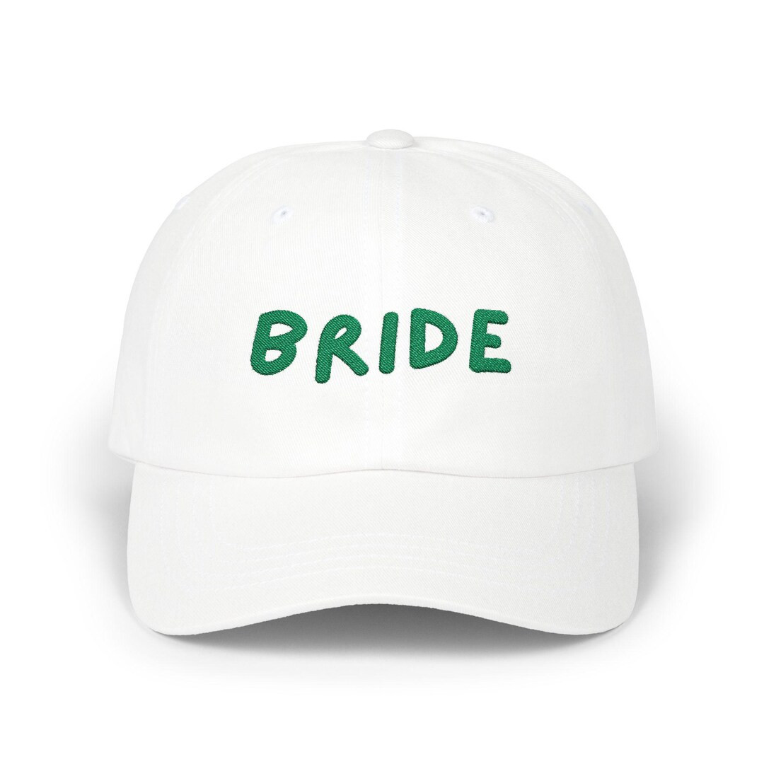 White and Green Embroidered Bride Cap Bridal Shower Hat, Engagement Gift, Bachelorette Party, Gif... | Etsy (US)