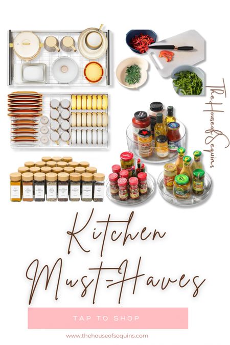 Kitchen must-haves, stick on pull out drawer, cutting board bowls, lazy Susan fridge pantry organizers, pantry organizers, spice jars, Kitchen organizing, Organizing hacks, baking finds, kitchen hacks, kitchen finds, amazon kitchen must-haves, home finds, amazon home finds, Amazon finds, Walmart finds, amazon must haves #thehouseofsequins #houseofsequins #amazon #walmart #amazonmusthaves #amazonfinds #walmartfinds  #amazonhome #lifehacks #homefinds 