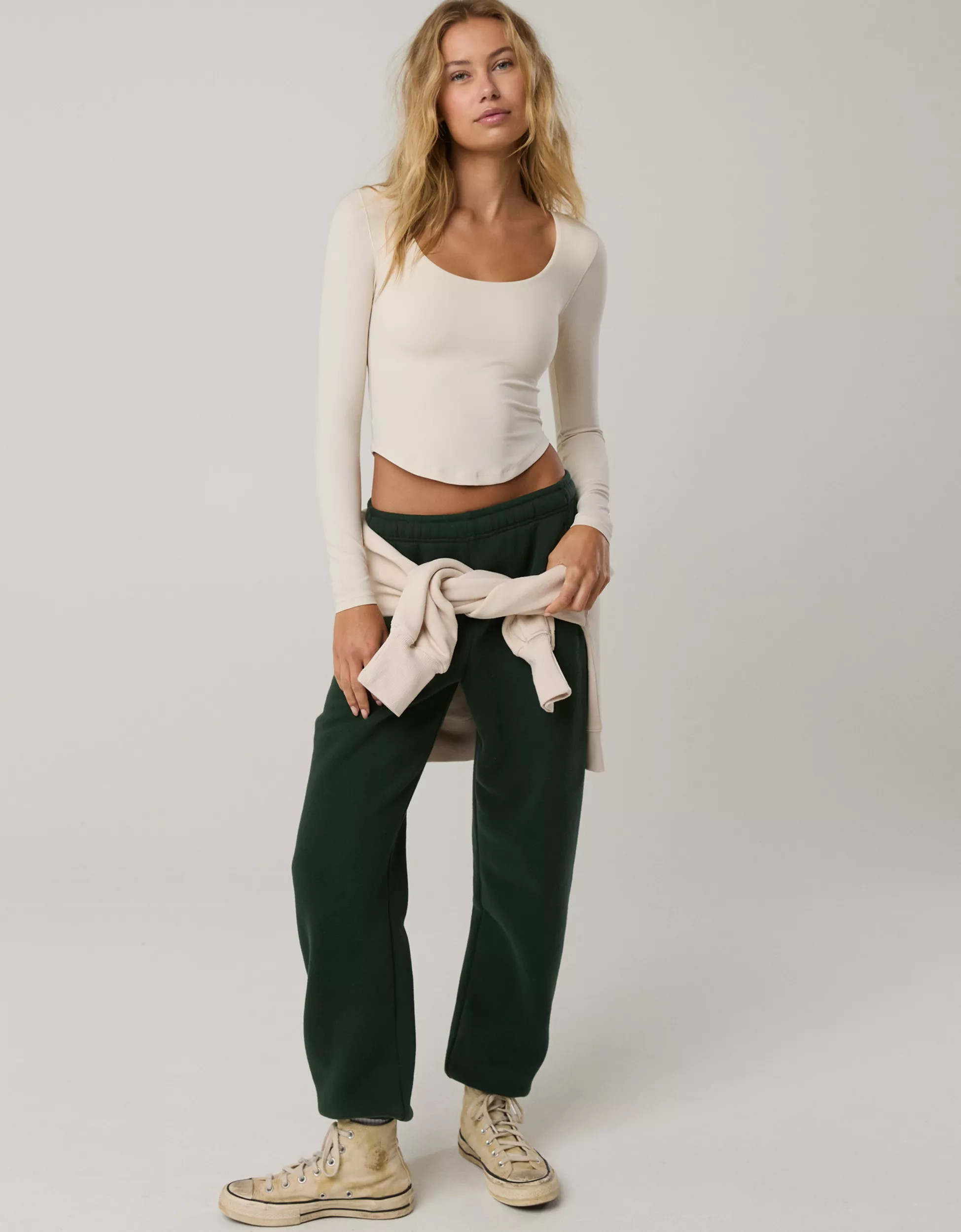 OFFLINE By Aerie Real Me Long Sleeve Scoop T-Shirt | Aerie