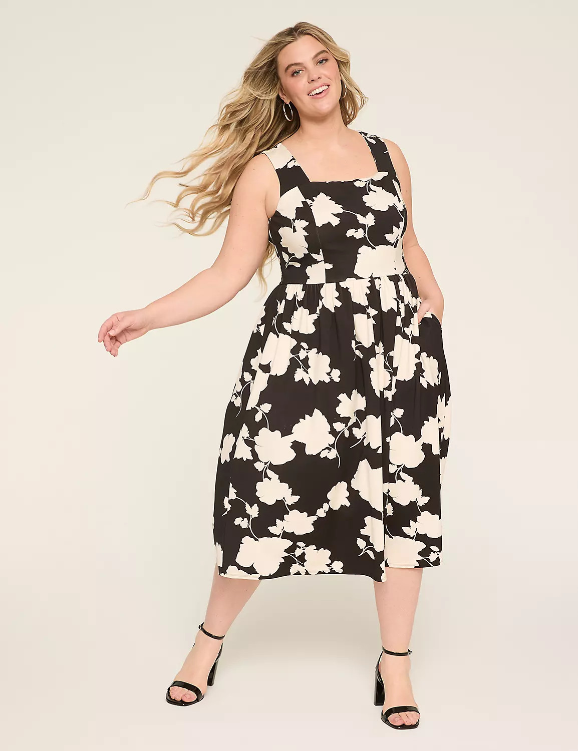 Ponte Square-Neck Midi Dress | Lane Bryant (US)