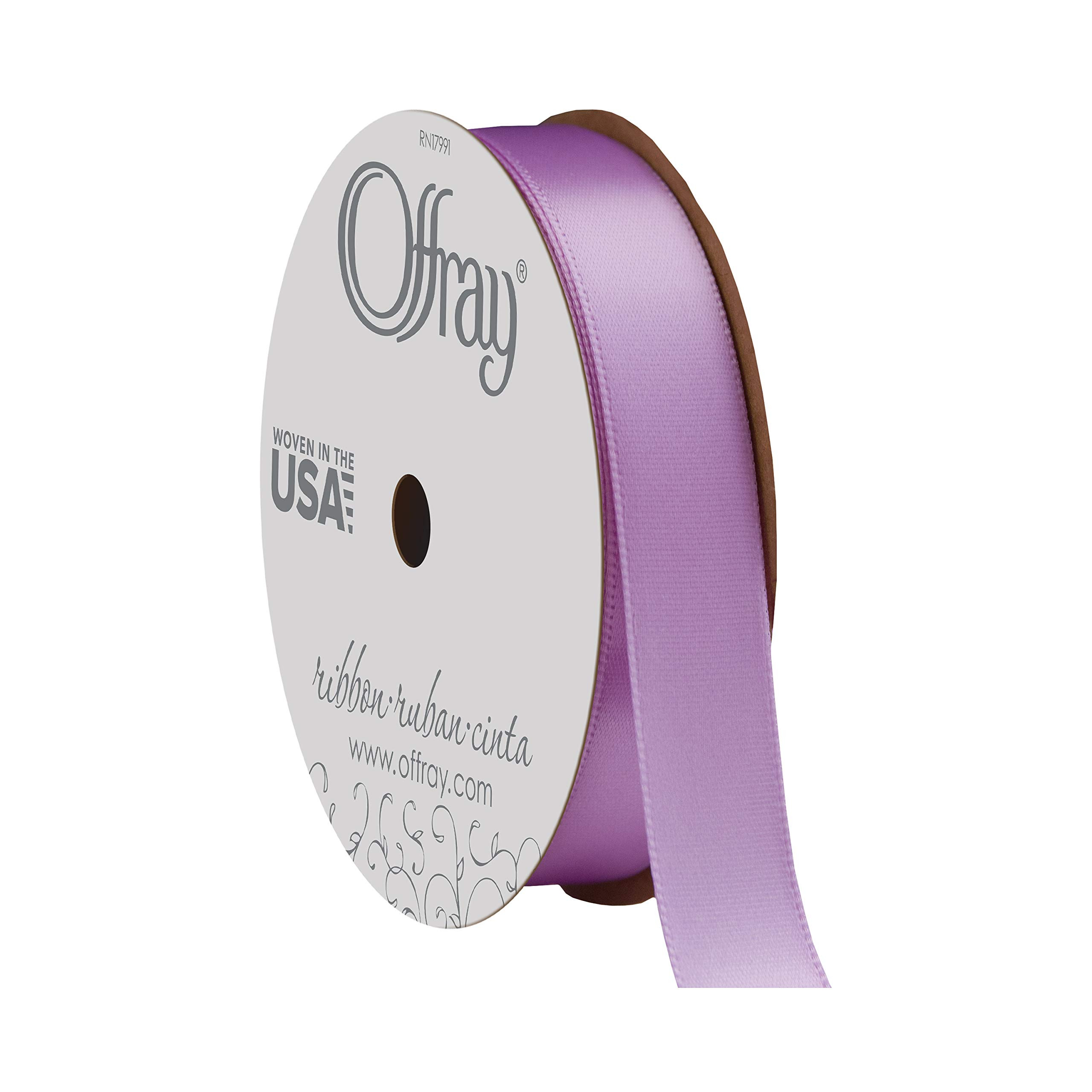 Offray 066157 5/8" Wide Single Face Satin Ribbon, Light Orchid Purple, 6 Yds | Amazon (US)