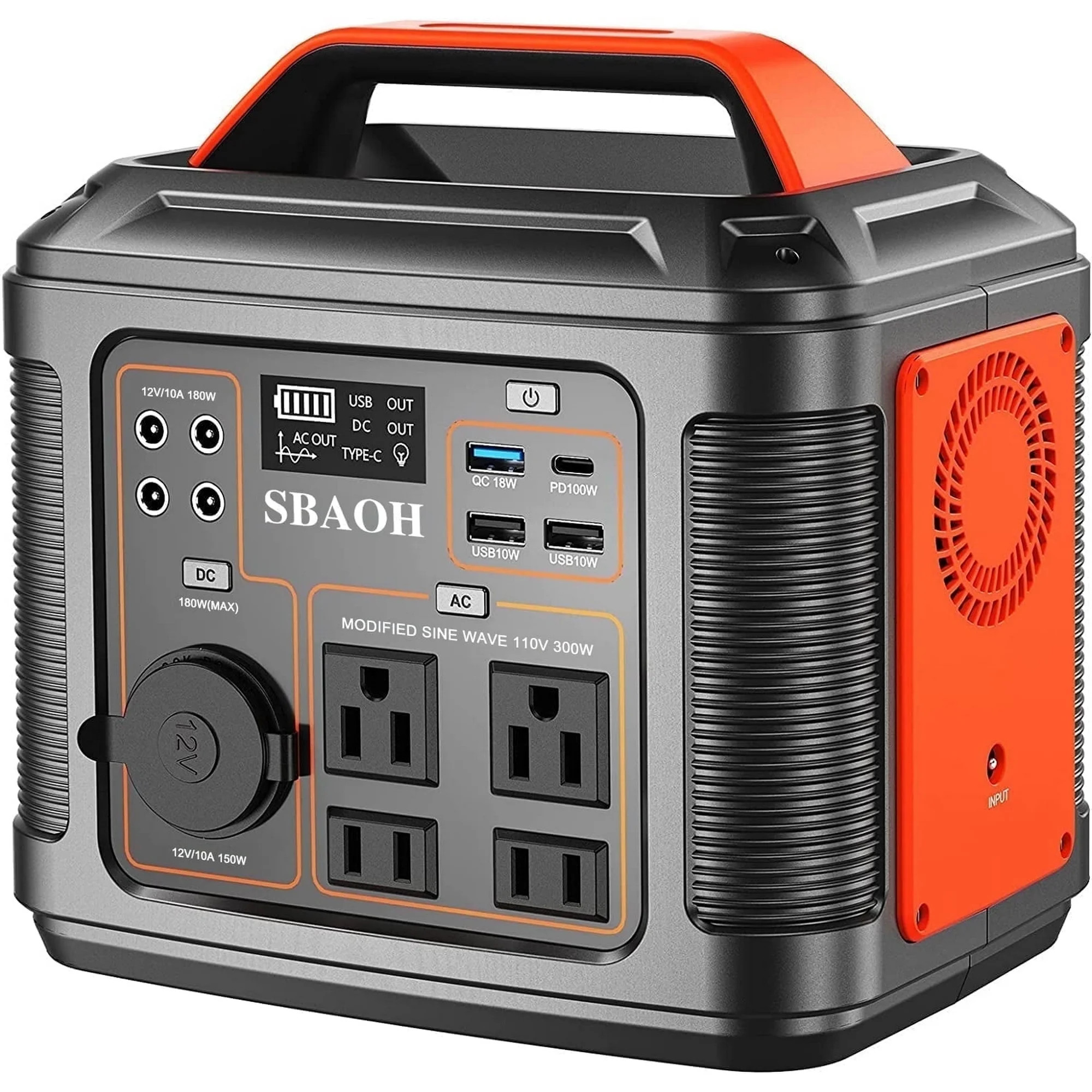 SBAOH Portable Power Station P302,296Wh Lithium Battery Generator Solar with 300W AC Outlets for ... | Walmart (US)