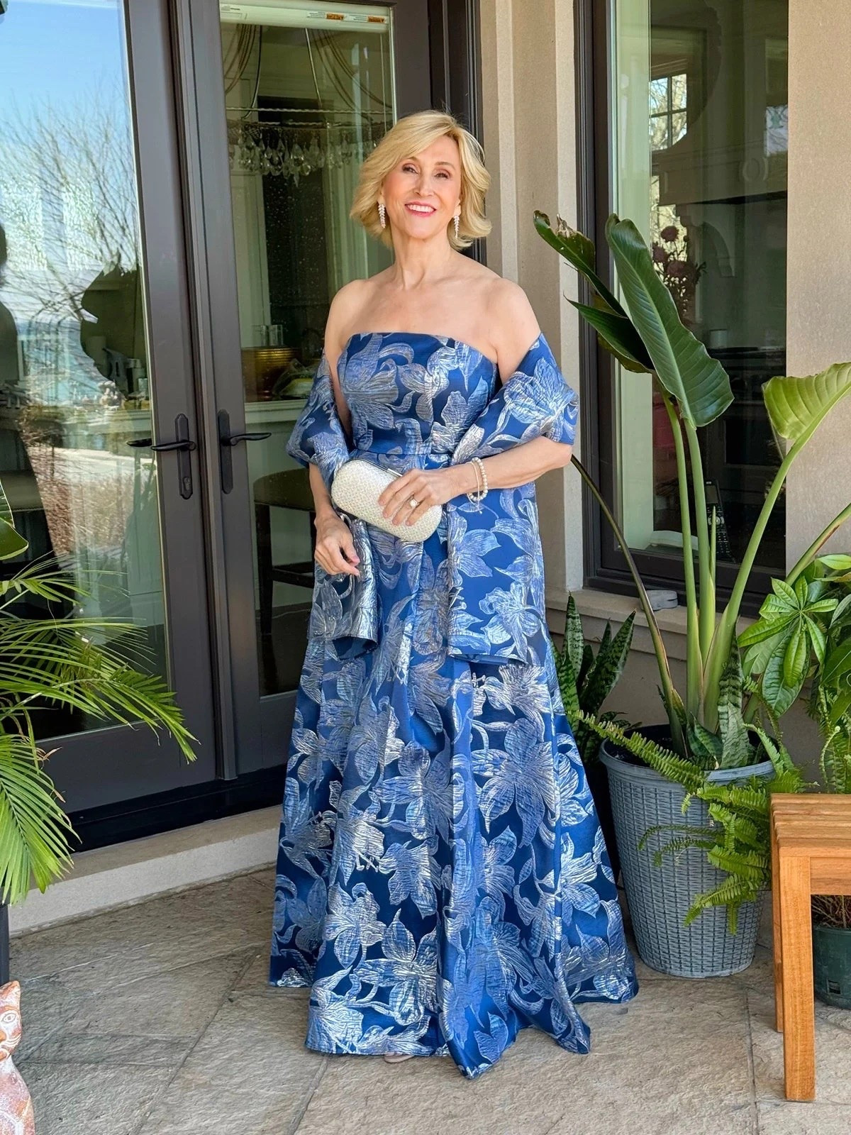 I’m a little obsessed with this blue beauty 💙 The gorgeous floral jacquard, off-the-shoulder neckline, and full skirt make it such a beautiful choice for a wedding or any special occasion. I’d pair it with a simple clutch and a little sparkle and let the dress do all the talking. ✨

This is one of those dresses that makes you feel instantly dressed up—and I love that! 💕

#LTKWedding #LTKOver40 #LTKSeasonal