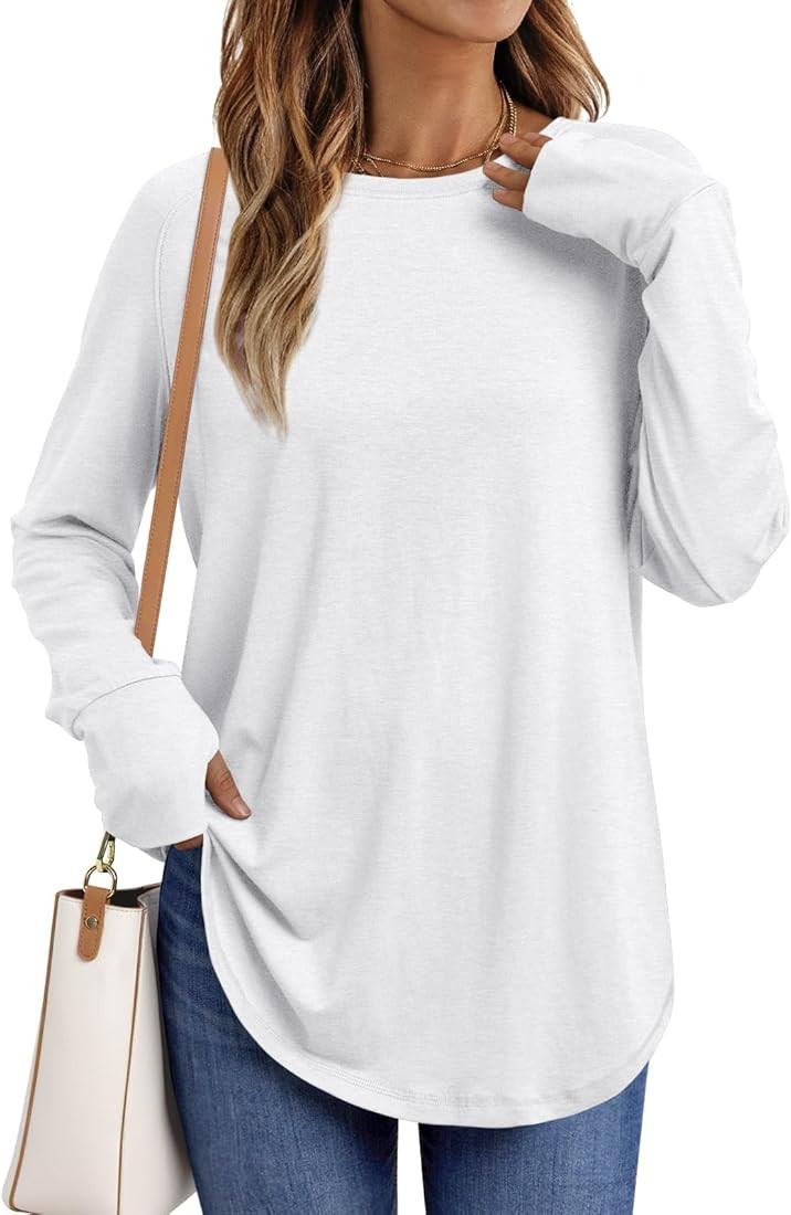 AUTOMET Womens Long Sleeve Shirts Crew Neck Casual Tshirts Fall Fashion Tops Loose Fit Lightweigh... | Amazon (US)