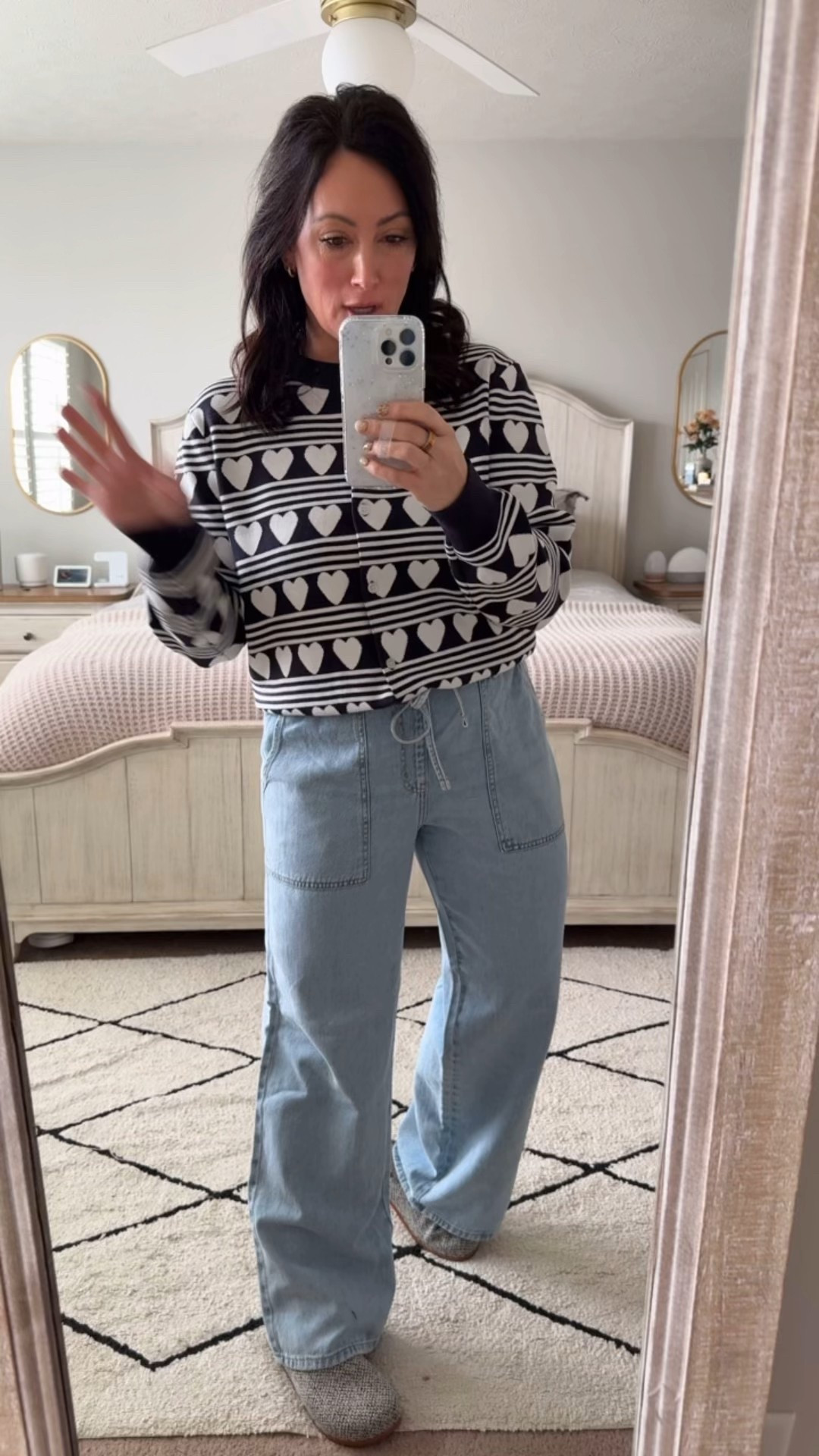 Cutest Walmart sweater for Valentine’s Day! In a medium sweater, medium pants 

#LTKgrwm #LTKSeasonal #LTKootd