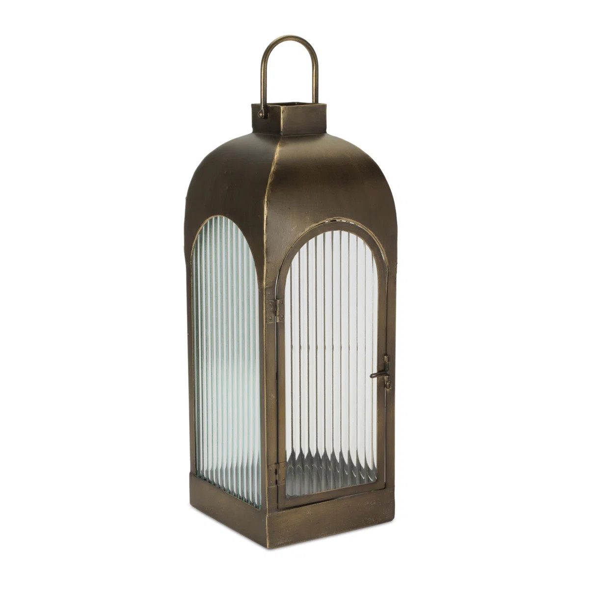 Arched Iron and Ribbed Glass Lantern | Wayfair North America