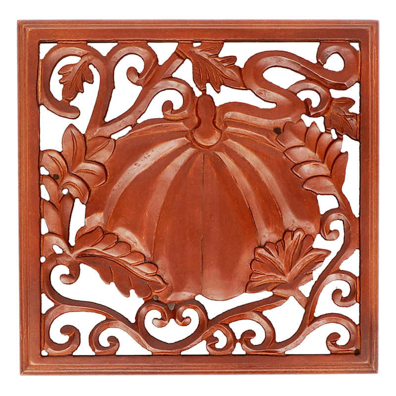 White Wooden Pumpkin Carving Wall Decor, 12x12 | At Home