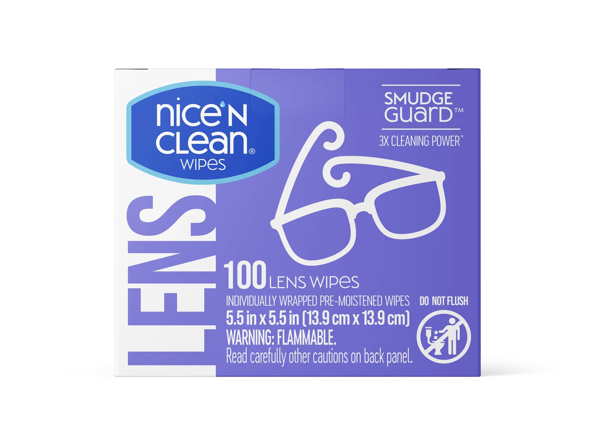 Nice N CLEAN Smudgeguard Eyeglass Cleaner Wipes, Pre-Moistened Lens Wipes (100) | Walmart (US)