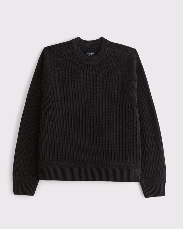 Oversized Waffle Crew Sweater | Abercrombie & Fitch (US)