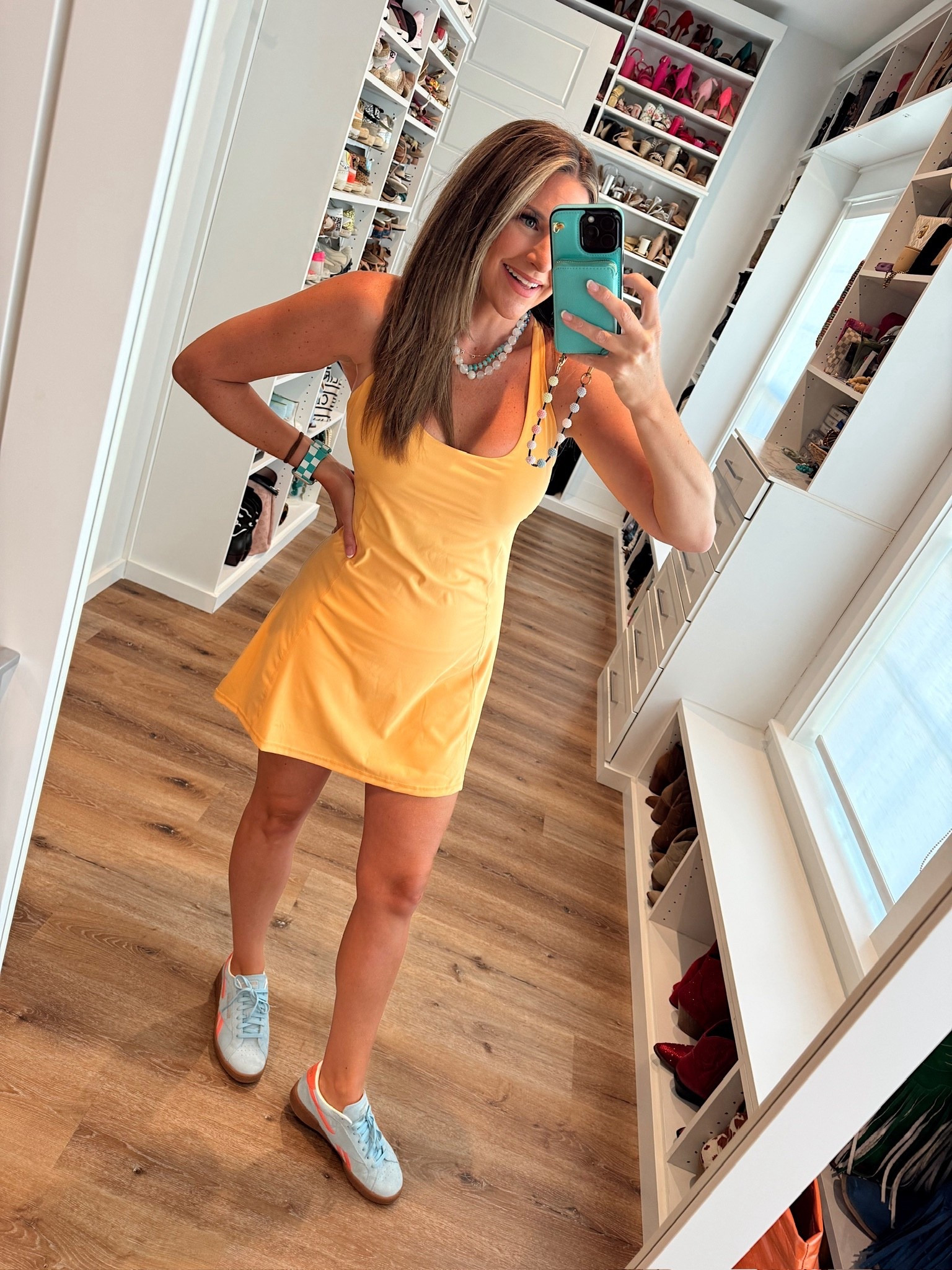 I’m in a medium tennis dress, sneakers and necklaces - fits tts. 

#LTKActive #LTKSummerEdit #LTKStyleTip