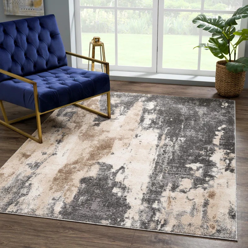 Dolbeare Abstract Gray Area Rug | Wayfair North America