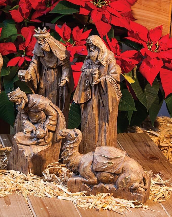 New Creative Resin Carved Nativity Scene, 11 Piece Set | Amazon (US)