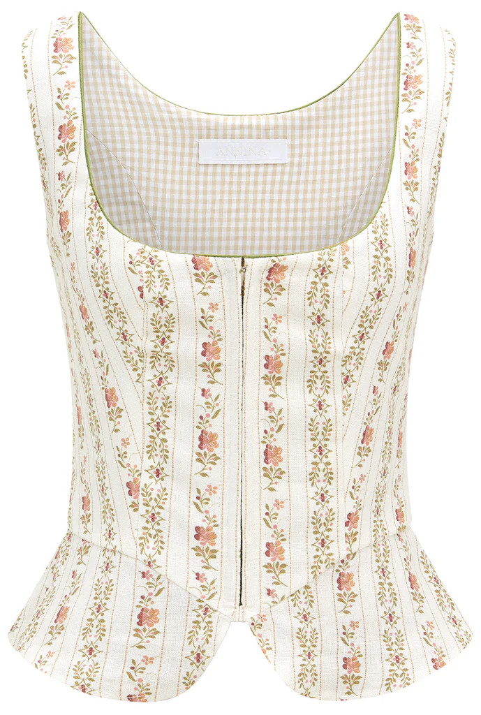 Electra Bodice in Floral Stripe Print | Over The Moon