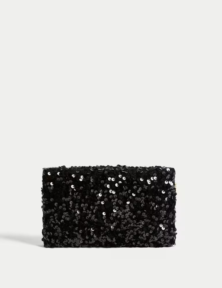 Sequin Chain Clutch Strap Bag | Marks & Spencer (UK)