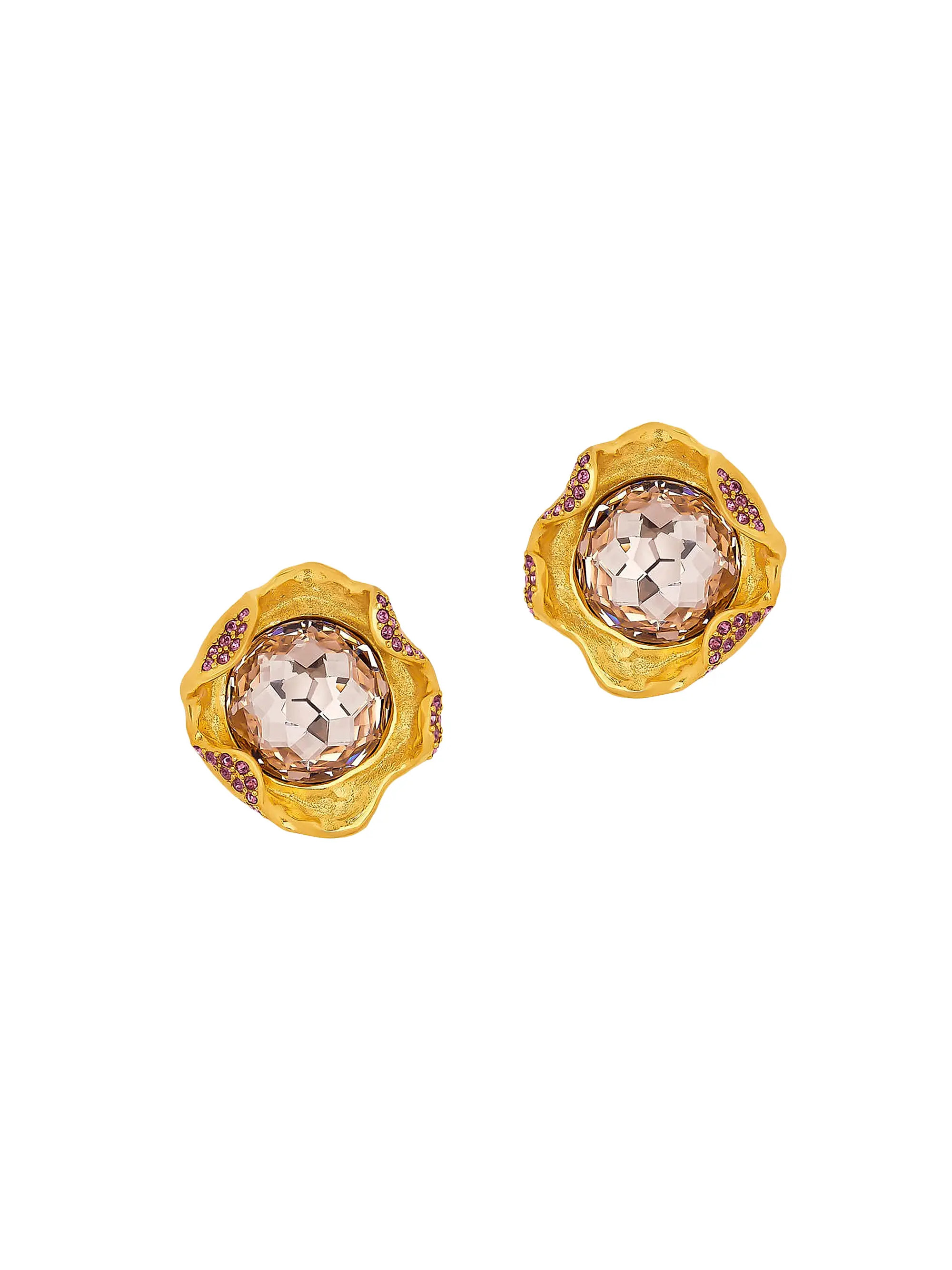 Nest 24K-Gold-Plated & Glass Crystal Stud Earrings | Saks Fifth Avenue