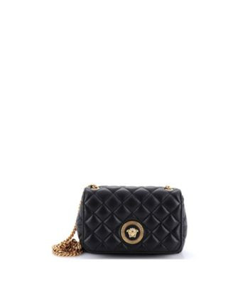 Pre-Owned Versace Mini Medusa Icon Chain Flap Bag Quilted Leather - Macy's | Macy's