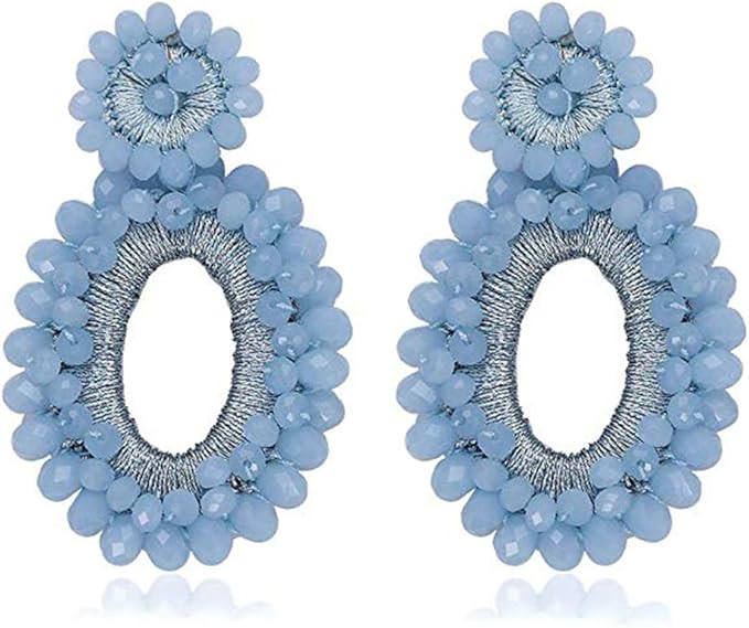 Statement Drop Earrings - Bohemian Beaded Teardrop Dangle Earrings Gift for Women | Amazon (US)