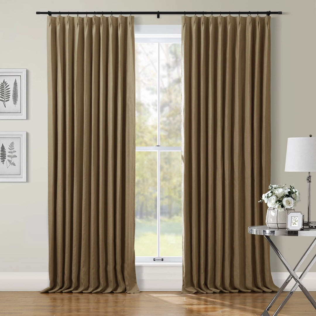 Patti Premium Belgian Linen Flax Curtain Pleated | TWOPAGES