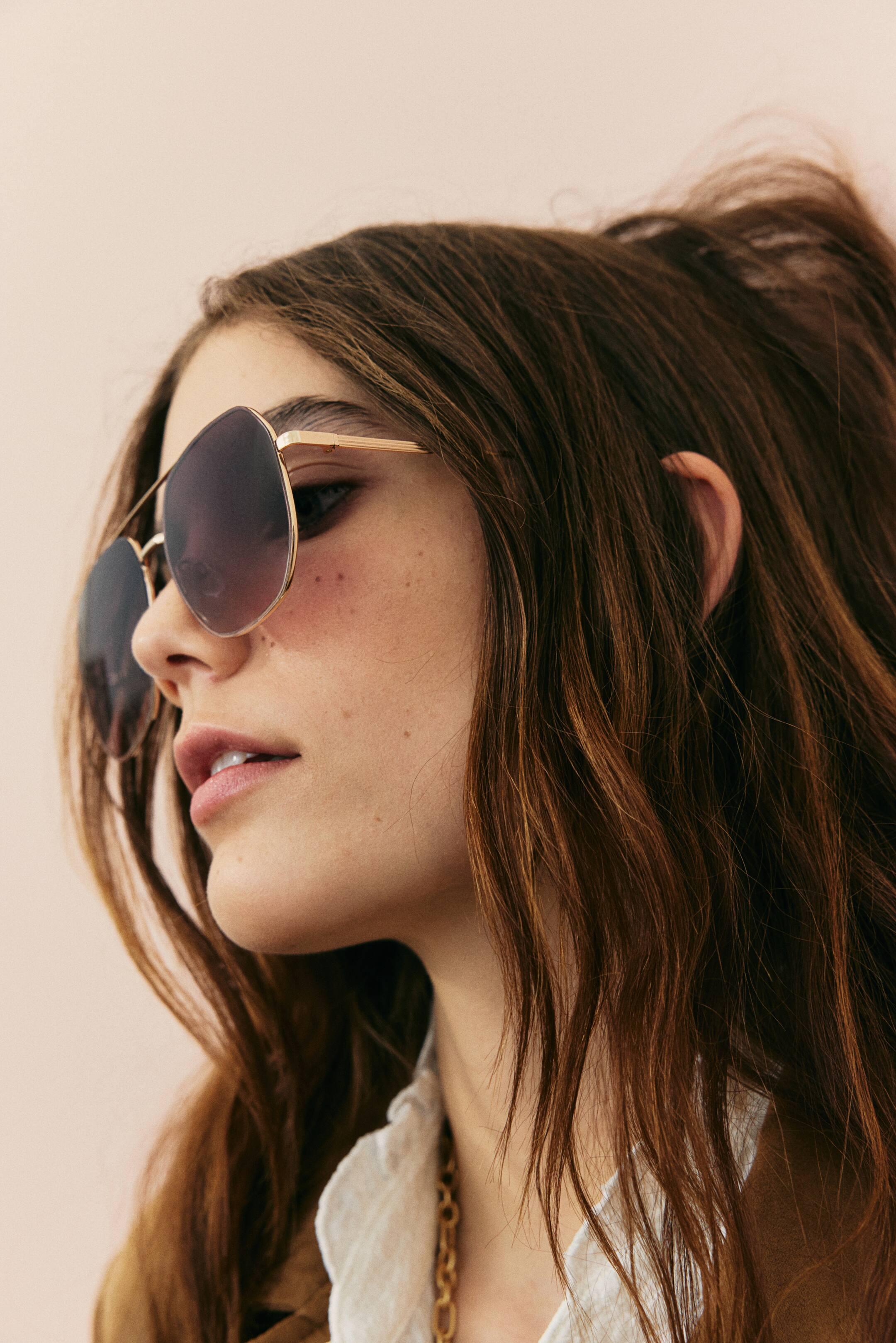 Aviator-style sunglasses - Pink/Gold-coloured - Ladies | H&M GB | H&M (UK, MY, IN, SG, PH, TW, HK)