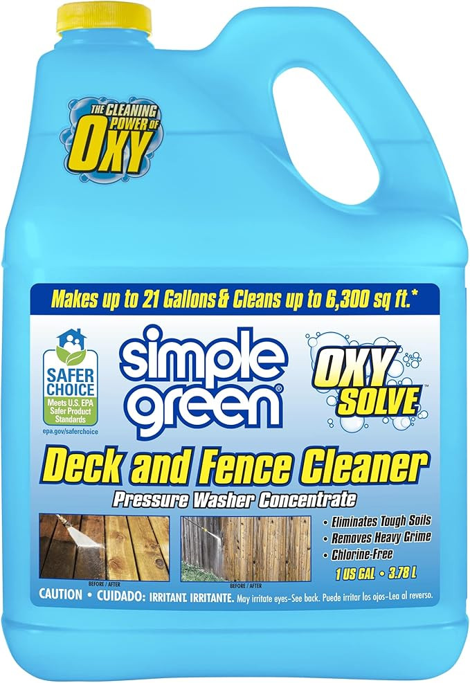 Simple Green Oxy Solve Deck and Fence Pressure Washer Cleaner, Colorless to Pale Straw, Unscented... | Amazon (US)