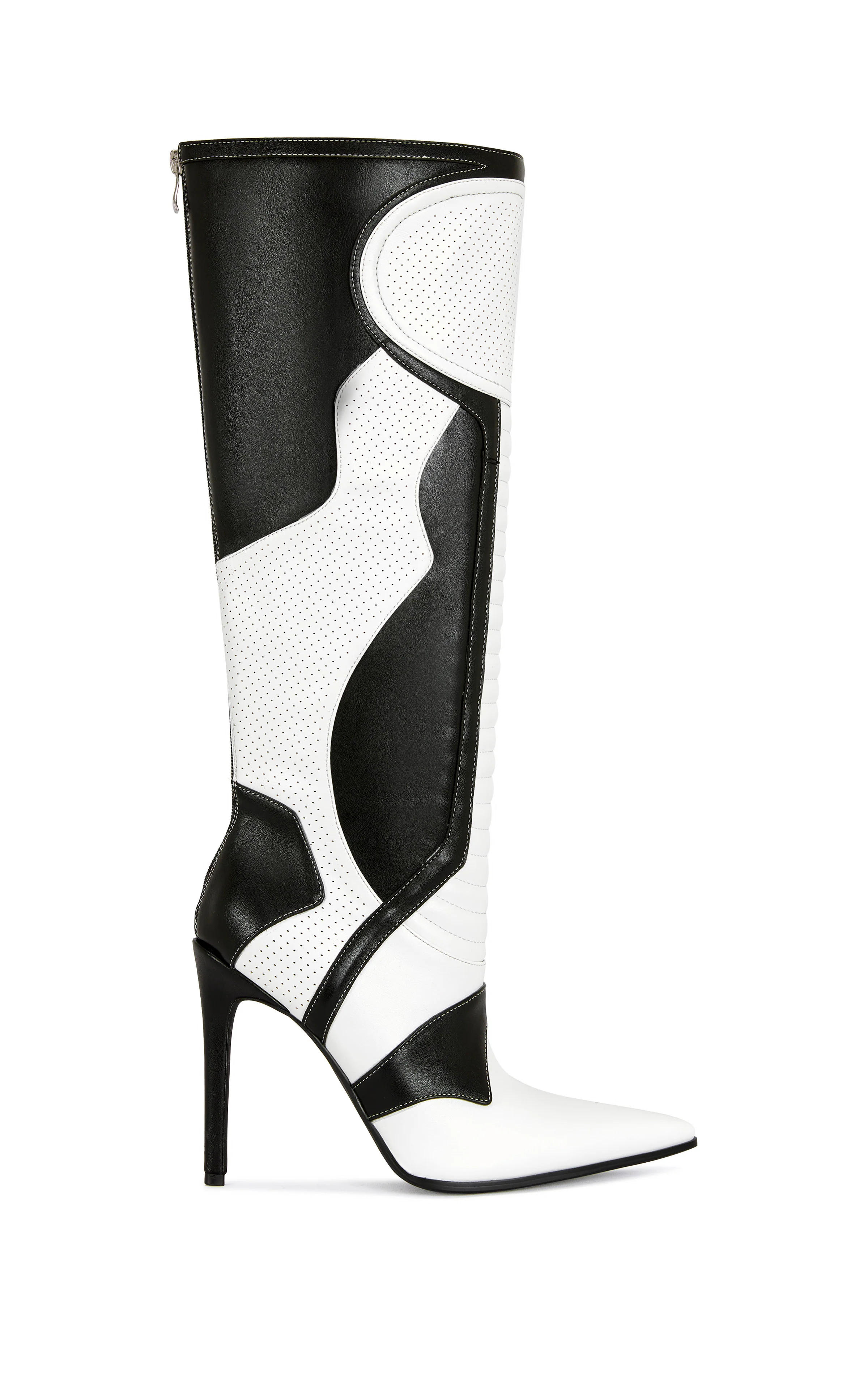 RODRIGO-BLACKWHITE RACING INSPIRED STILETTO BOOT | Azalea Wang