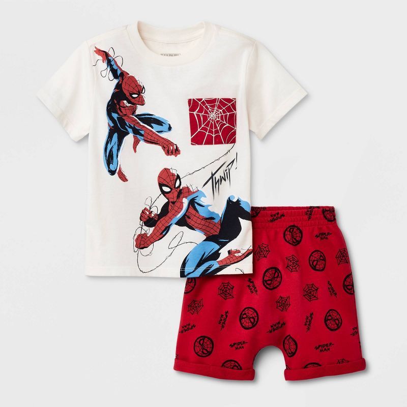 Toddler Boys' Marvel Spider-Man Solid Top and Bottom Set | Target