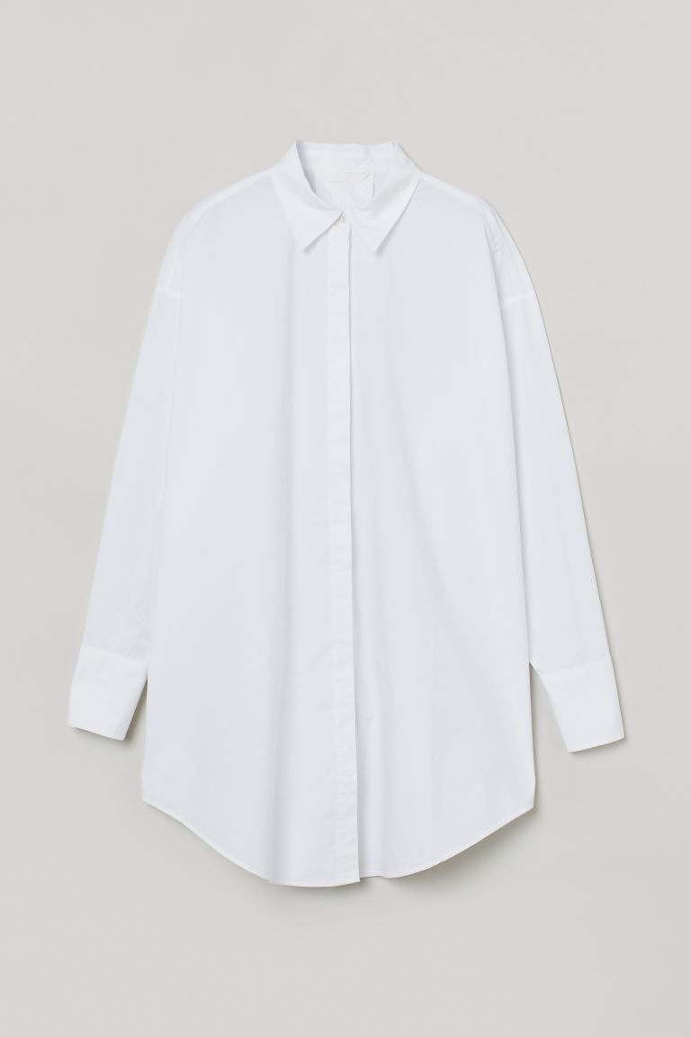Long Cotton Shirt | H&M (US + CA)
