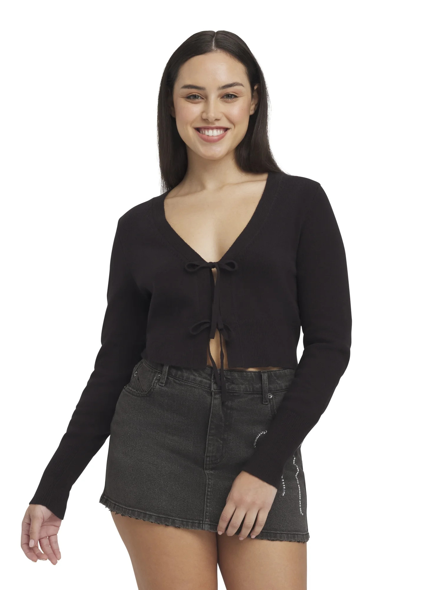 Mills by Millie Bobby Brown Women's Long Sleeve Crop Cardigan, Sizes XXS-XXL | Walmart (US)