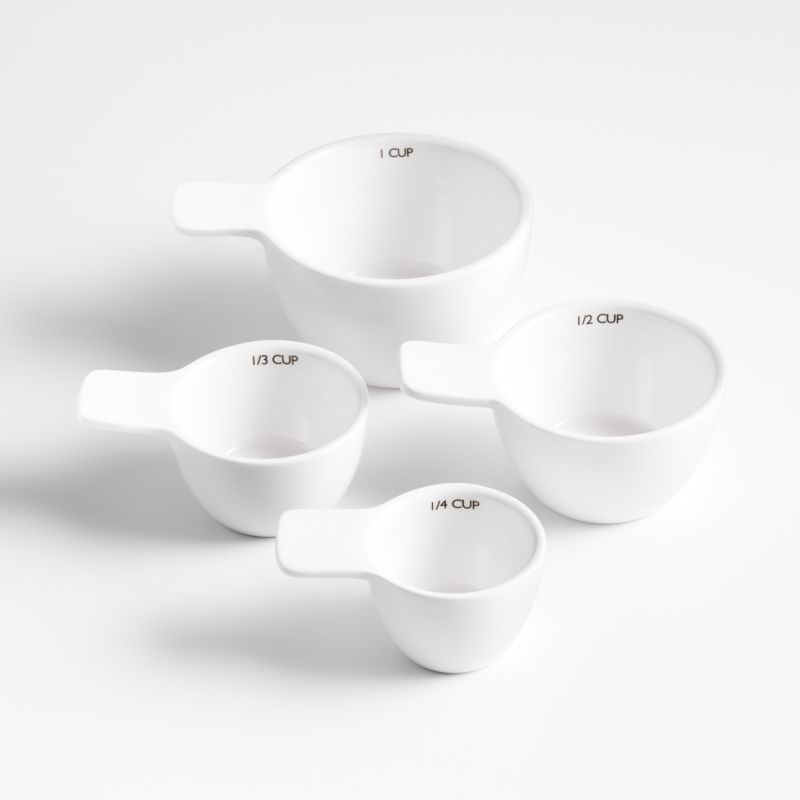 Aspen White Ceramic Dry Measuring Cups | Crate & Barrel | Crate & Barrel