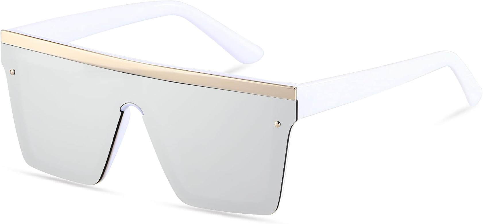 LYZOIT Square Oversized Sunglasses for Women Men Big Flat Top Fashion Shield Large UV Protection ... | Amazon (US)
