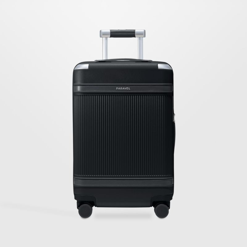 Paravel Aviator Derby Black Carry-On More Suitcase | Crate & Barrel | Crate & Barrel