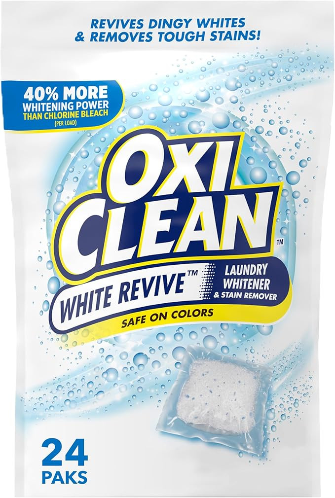OxiClean White Revive Laundry Whitener and Stain Remover Power Paks, 24 Count | Amazon (US)