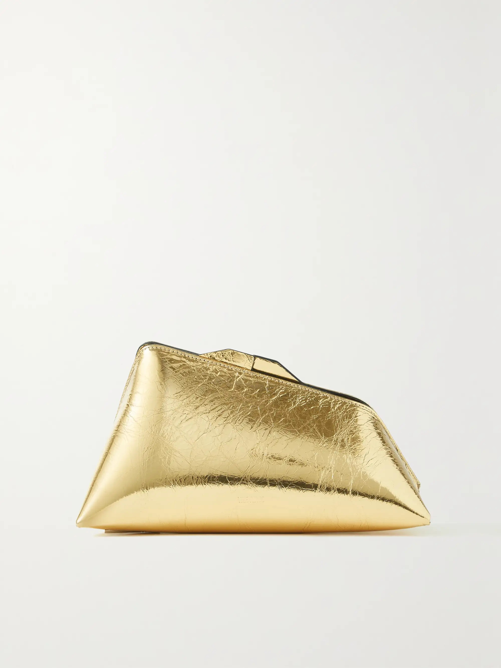 8.30 PM metallic crinkled-leather clutch | NET-A-PORTER (US)