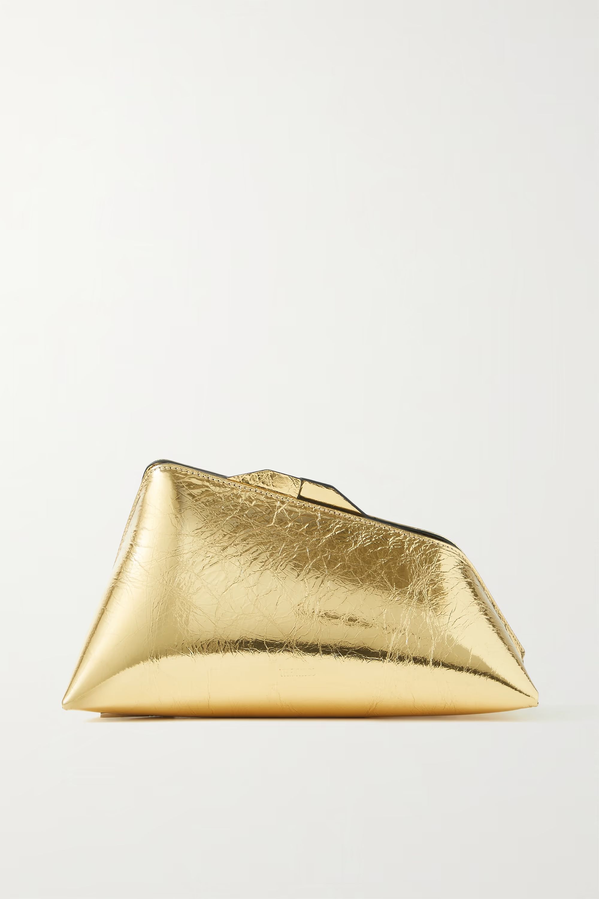 8.30 PM metallic crinkled-leather clutch | NET-A-PORTER (US)