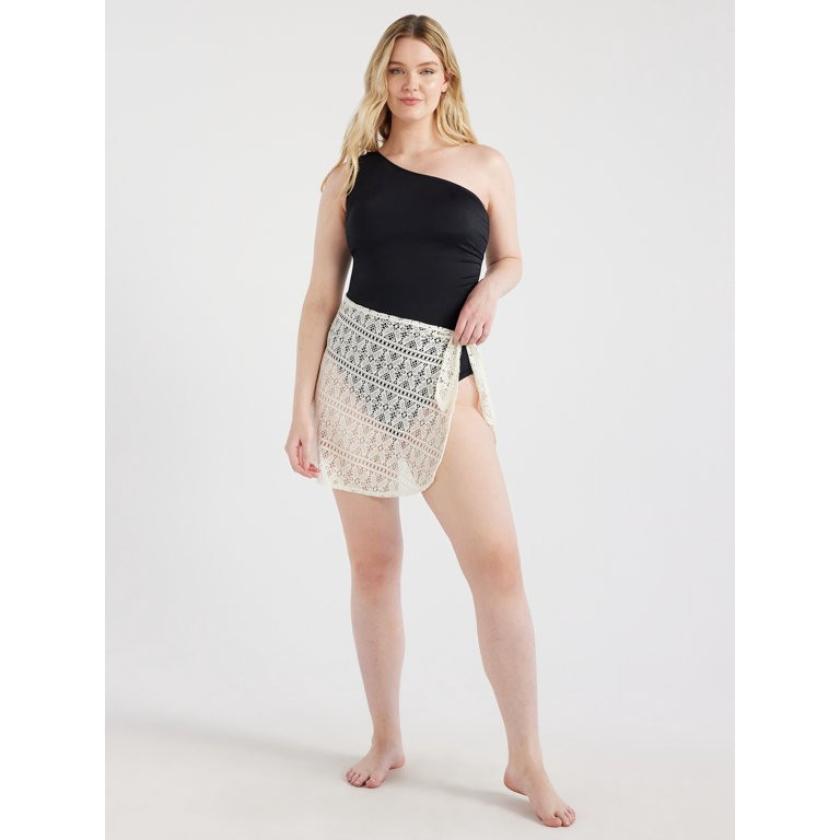 Time and Tru Women's and Women's Plus Crochet Tie Coverup Skirt, Sizes S/M-1X/2X | Walmart (US)