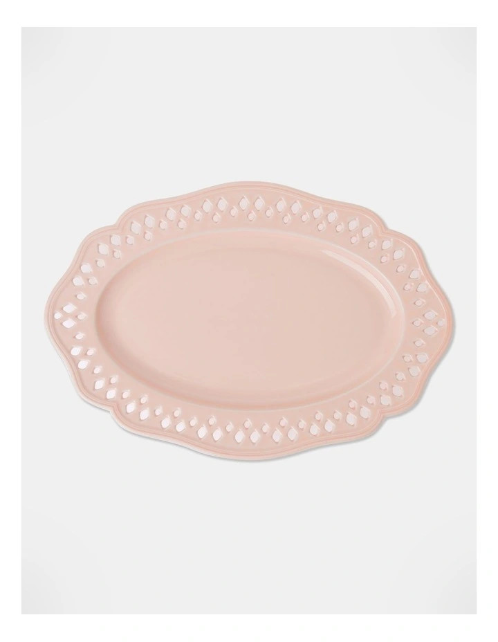 Breton Oval Platter Scalloped Edge in Pink | Myer